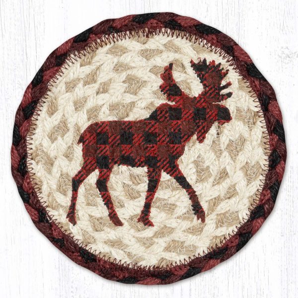 IC-864 Red Plaid Moose Coaster Discount - Image 2