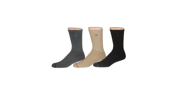 1 2 Cushion Crew Sock with Embrodiery, 3 Pack For Cheap - Image 3